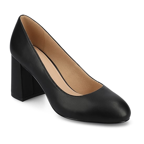 Journee Collection Seraphina Womens Round Closed Toe Block Heel Pumps