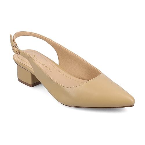 Journee Collection Sylvia Womens Pointed Block Heel Pumps, 10 Wide, Brown