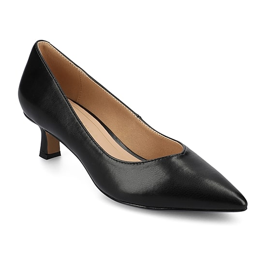 Journee Collection Pammie Womens Pointed Closed Toe Kitten Heel Pumps