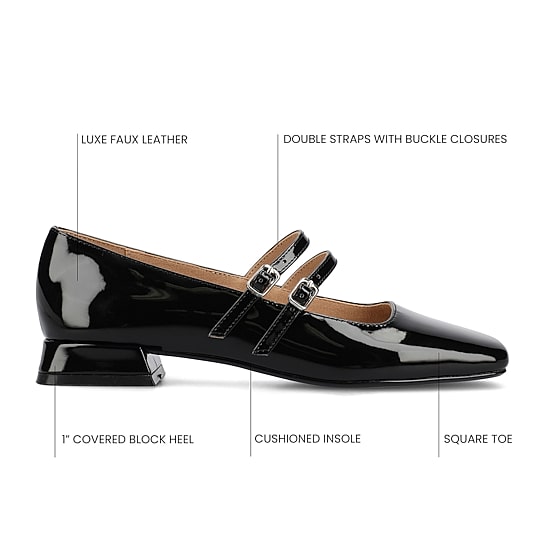 Journee Collection Gredah Womens Square Closed Toe Mary Jane Shoes