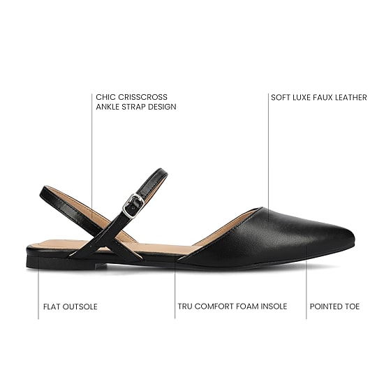 Journee Collection Martine Womens Pointed Closed Toe Ballet Flats