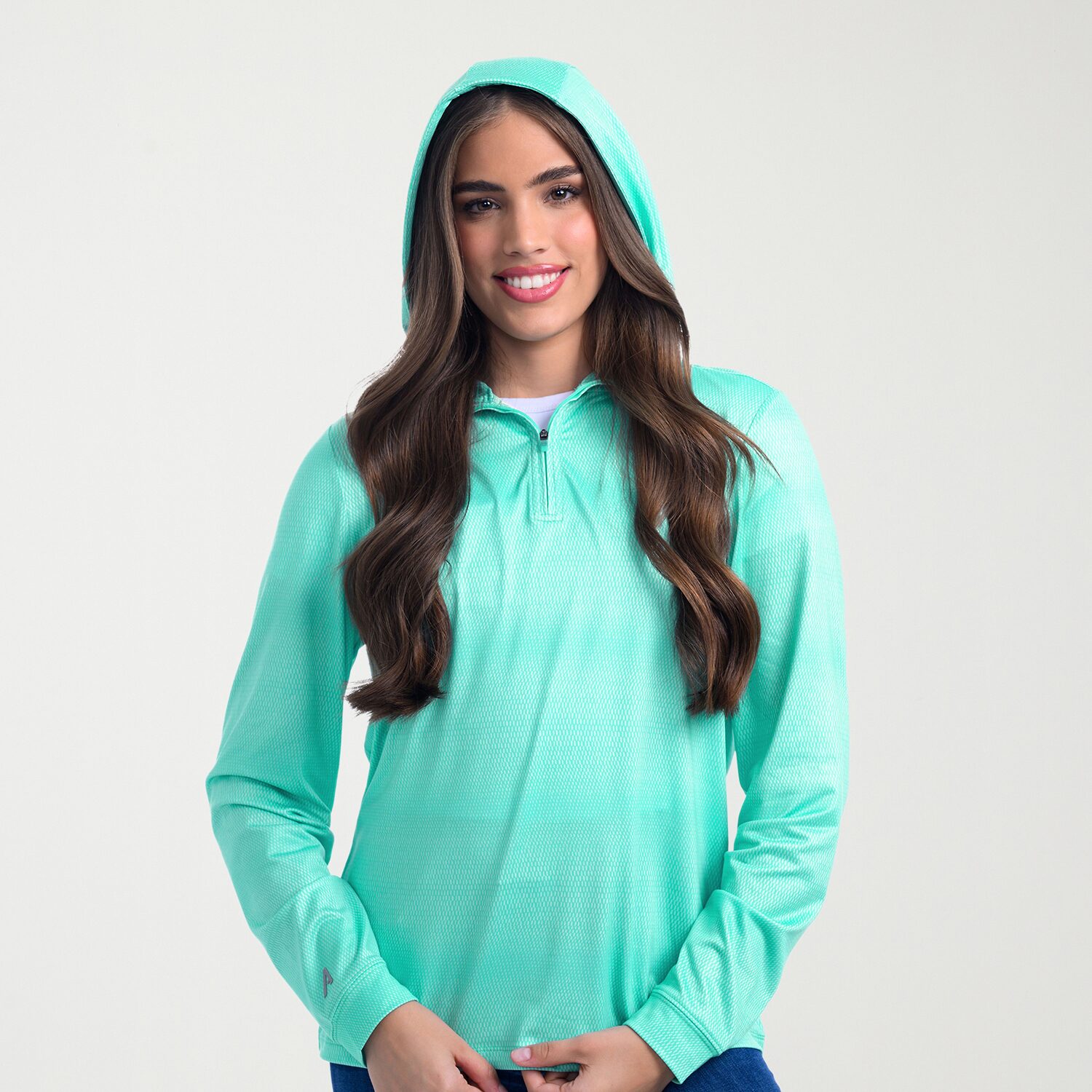Antigua Spring 2025 Womens Mock Neck Long Sleeve Quarter-Zip Pullover Sweater