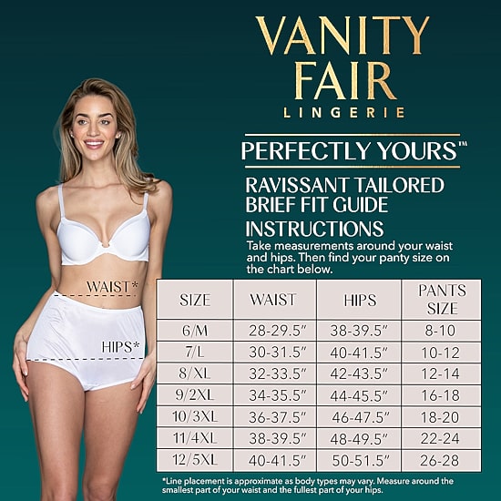 Vanity Fair Womens Average + Full Figure Brief Panty 15712