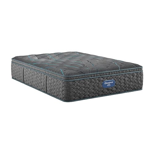 Beautyrest Level Two 14.75" Plush Pillow top - Mattress Only, One Size, Gray