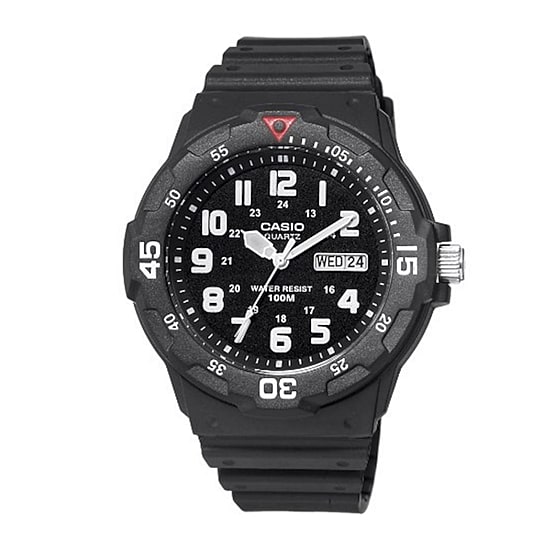 Casio® Mens Black Resin Strap Diver Sport Watch MRW200H-1BV