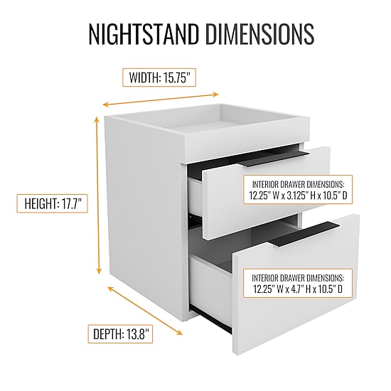 Capri Bedroom Collection 2-Drawer Nightstand