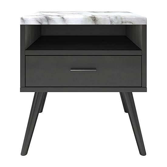 Marcello Faux Marble Top Low Profile Nightstand