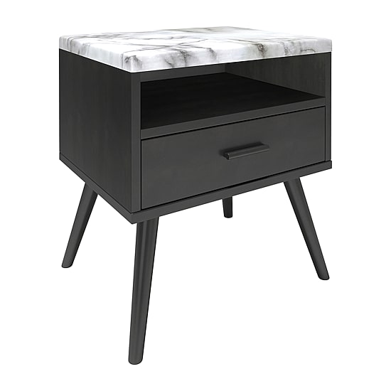 Marcello Faux Marble Top Low Profile Nightstand