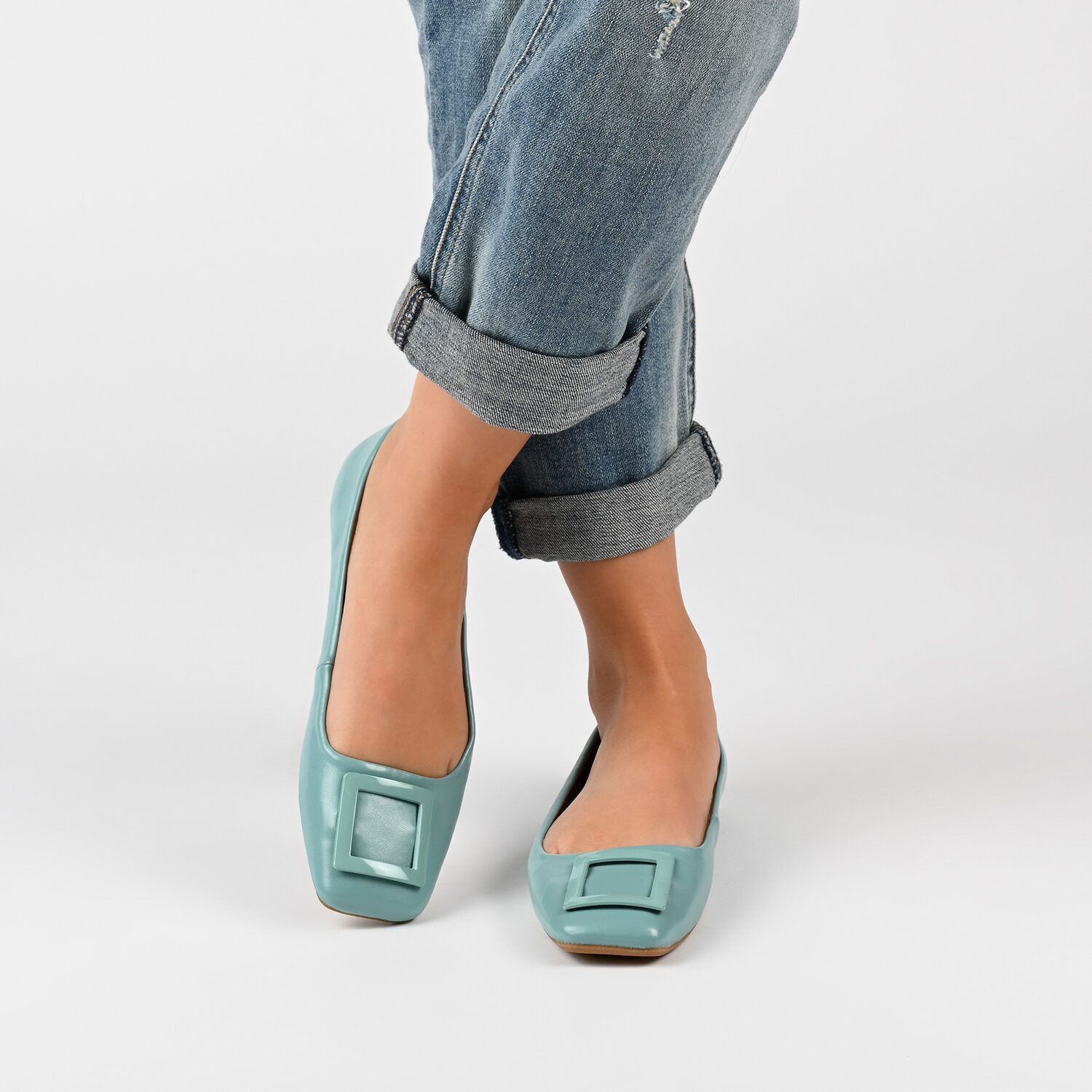 Journee Collection Zimia Womens Square Closed Toe Ballet Flats