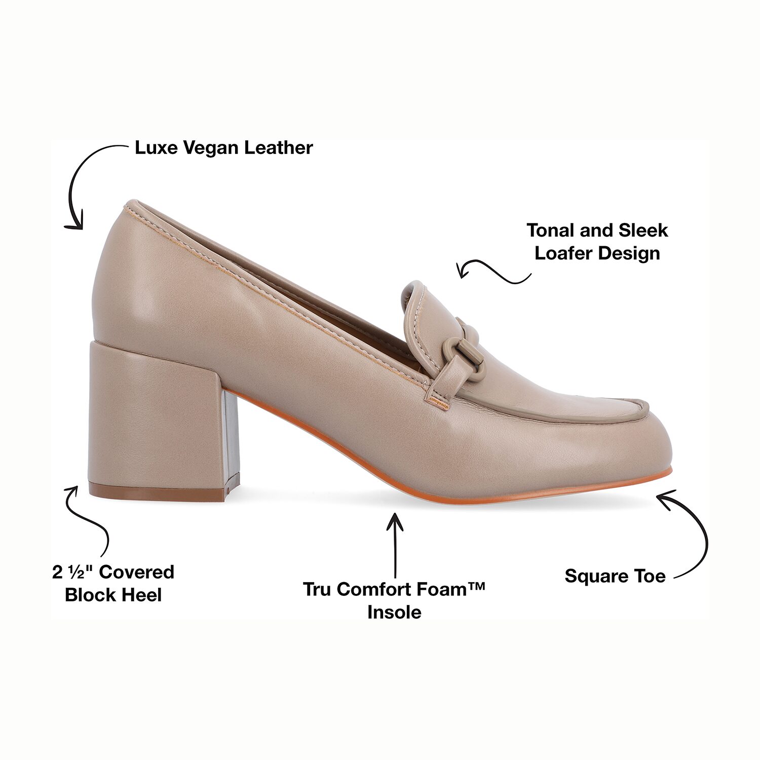 Journee Collection Nysaa Womens Square Closed Toe Block Heel Pumps