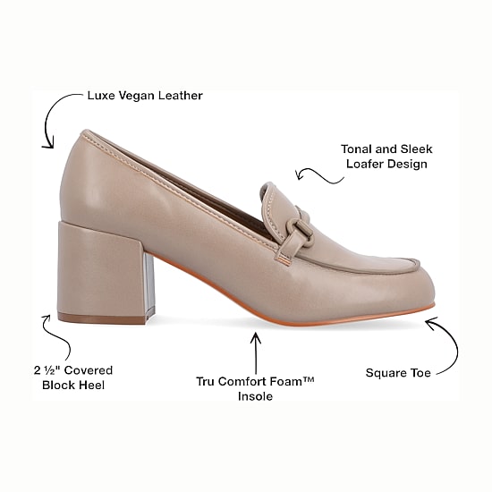 Journee Collection Nysaa Womens Square Closed Toe Block Heel Pumps