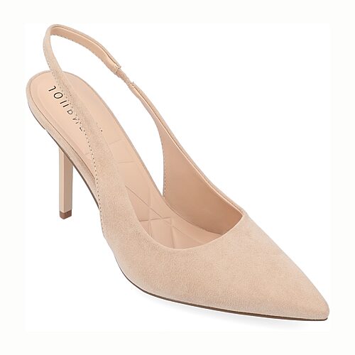 Journee Collection Elenney Womens Pointed Closed Toe Stiletto Heel Pumps, 12 Medium, Beige