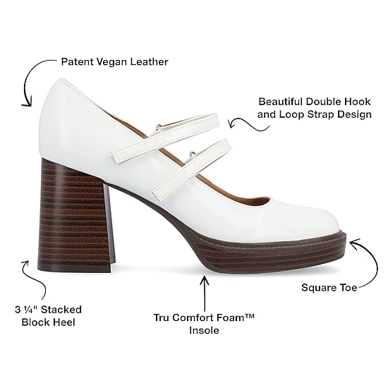Journee Collection Shasta Womens Square Closed Toe Stacked Heel Pumps