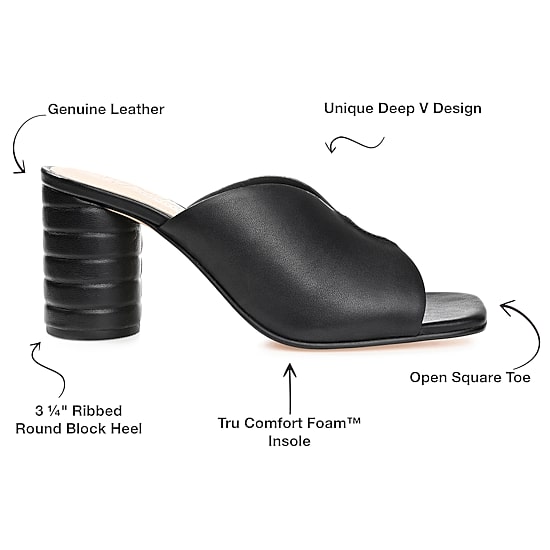 Journee Signature Karah Womens Square Open Toe Block Heel Pumps