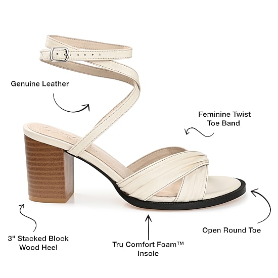 Journee Signature Freeda Womens Round Open Toe Stacked Heel Pumps