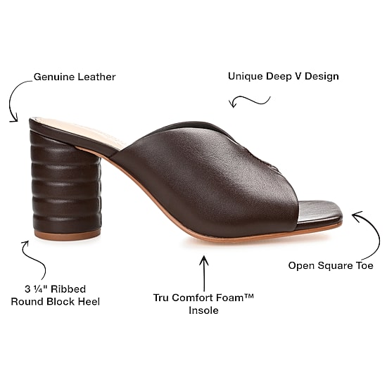 Journee Signature Karah Womens Square Open Toe Block Heel Pumps