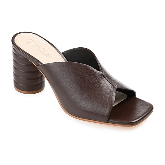 Journee Signature Karah Womens Square Open Toe Block Heel Pumps