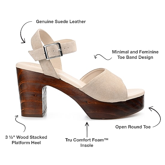 Journee Signature Katana Womens Round Open Toe Stacked Heel Pumps