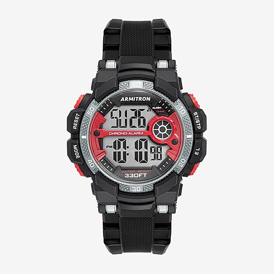 Armitron Mens Chronograph Black Strap Watch 40/8486rbk