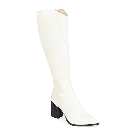 Journee Signature Womens Laila Stacked Heel Dress Boots