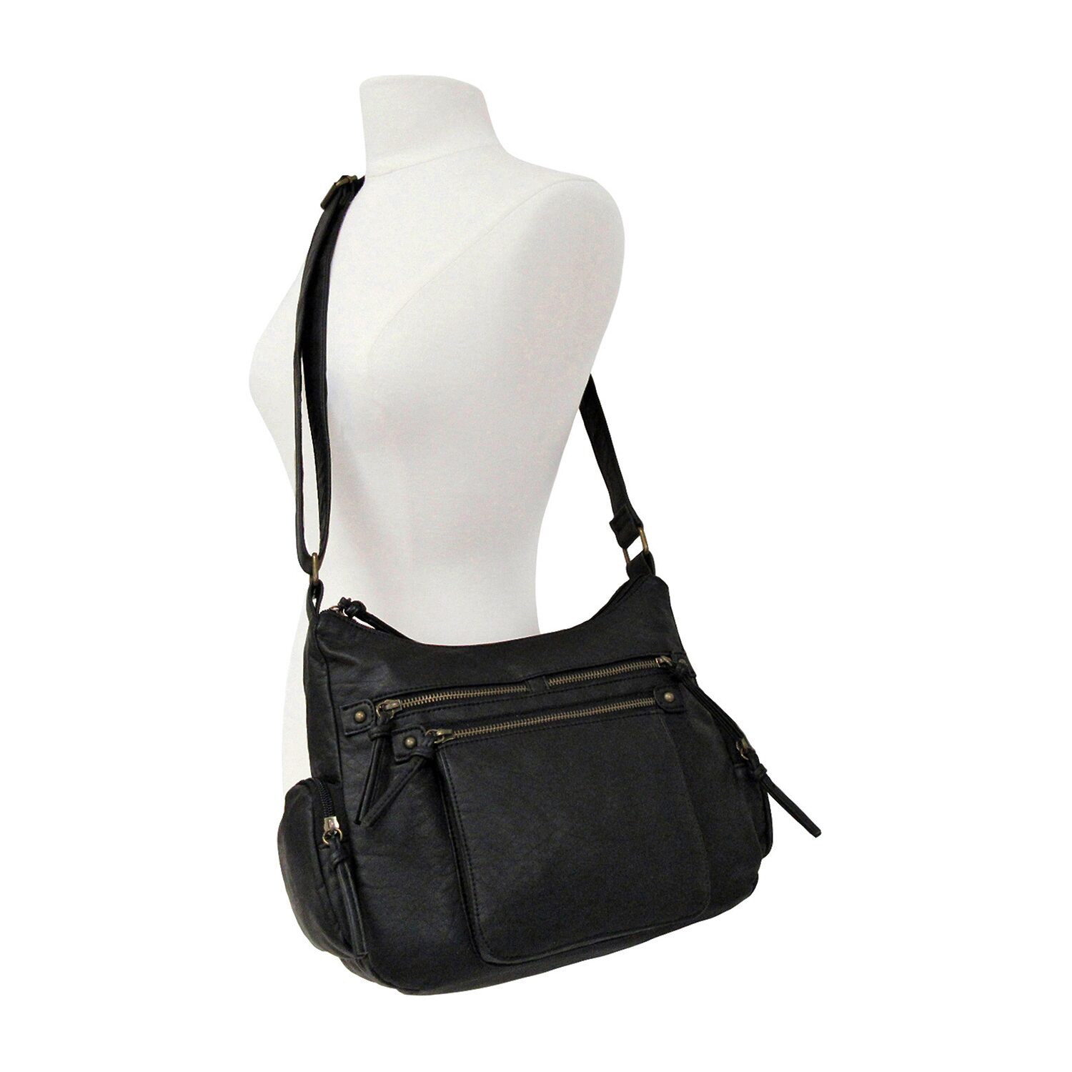 Bueno of California Elephant Large Washed Hobo Crossbody Bag
