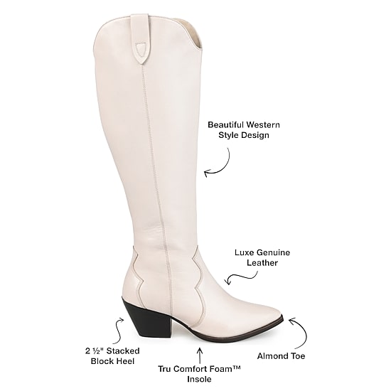 Journee Signature Womens Pryse Block Heel Dress Boots