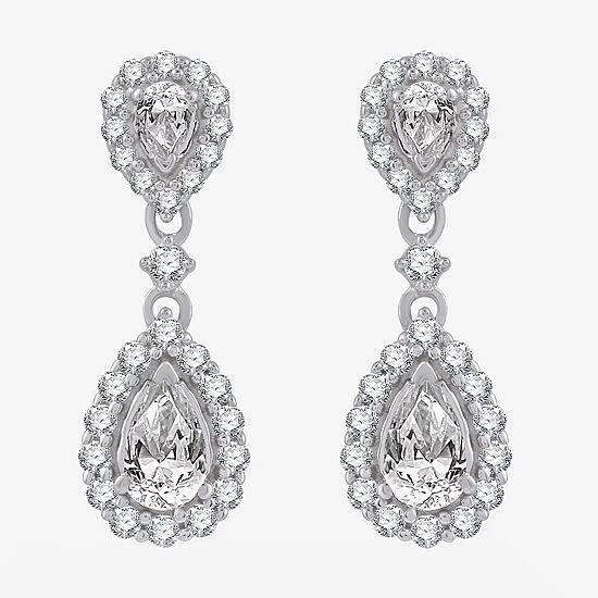 (G-H / Si2-I1) Womens 1 CT. T.W. Lab Grown White Diamond 10K Gold Pear Drop Earrings