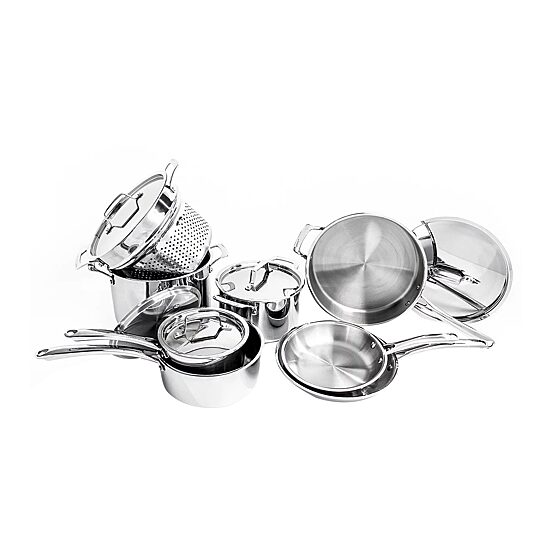 BergHOFF Pro Straight Stainless Steel Tri-Ply 13-pc. Cookware Set