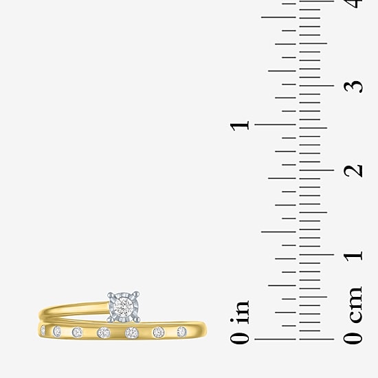 Diamond Addiction (G-H / Si2-I1) Womens 1/10 CT. T.W. Lab Grown White Diamond 14K Gold Over Silver Cocktail Ring