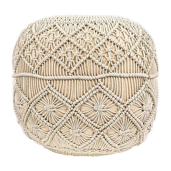 Northlight 18" Solid Handmade Natural Cotton Pouf Floor Pillow