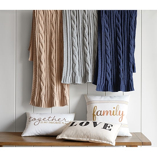 Linden Street Cable Knit Chenille Throw