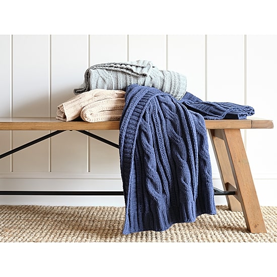 Linden Street Cable Knit Chenille Throw