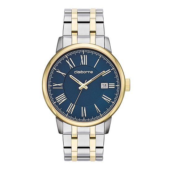 Claiborne® Mens Two-Tone Watch