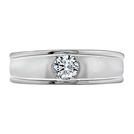 Mens 7MM 1/2 CT. T.W. Genuine Cubic Zirconia Sterling Silver Wedding Band
