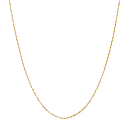 14K Gold .75mm Box Chain Necklace