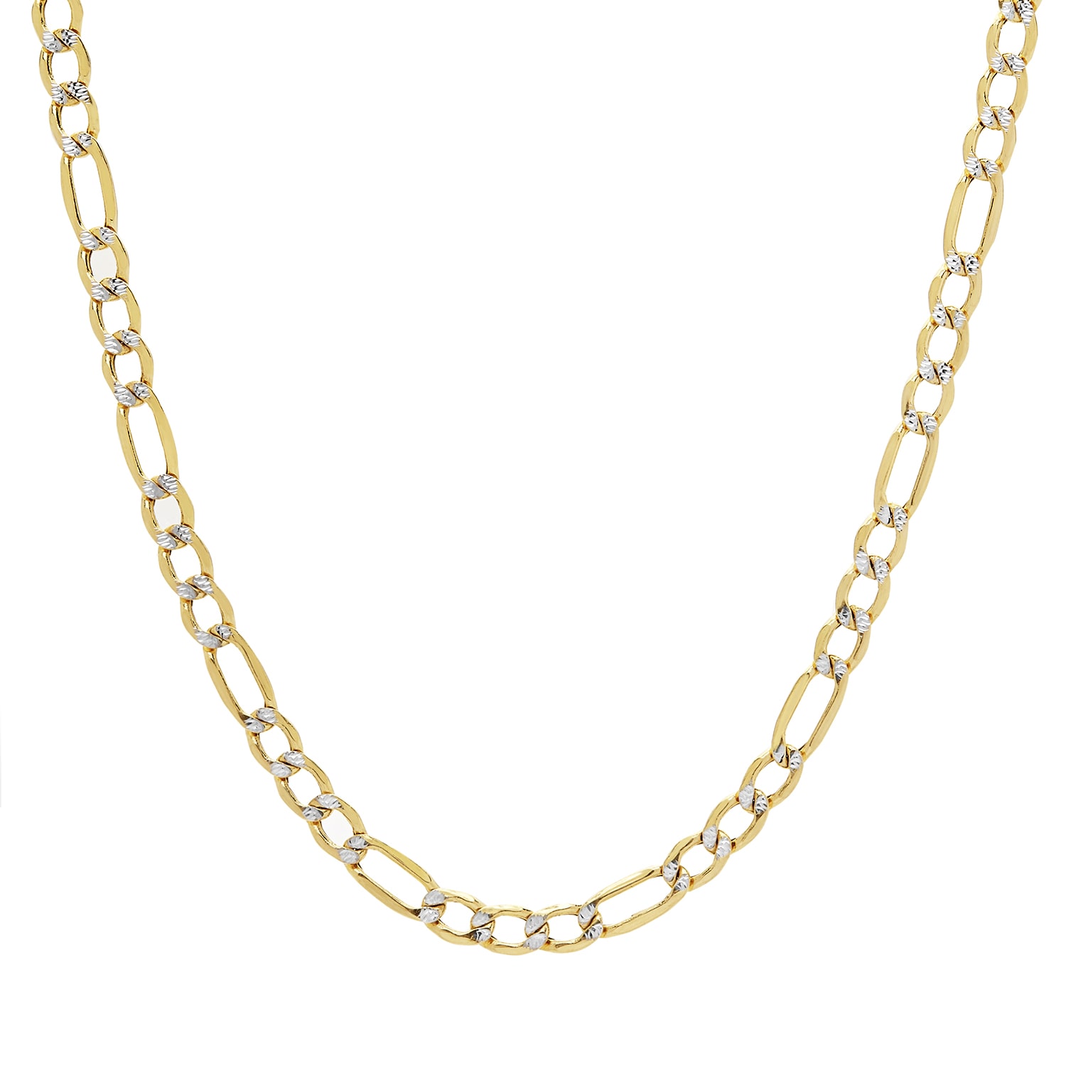 14K Gold 20 - 24 Inch Hollow Figaro Chain Necklace