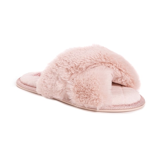 Muk Luks Perley Criss Cross Womens Memory Foam Slip-On Slippers