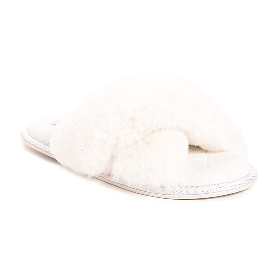 Muk Luks Perley Criss Cross Womens Memory Foam Slip-On Slippers