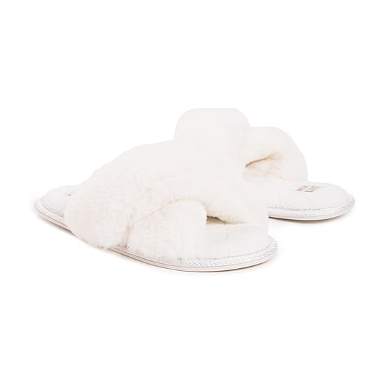 Muk Luks Perley Criss Cross Womens Memory Foam Slip-On Slippers