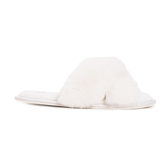 Muk Luks Perley Criss Cross Womens Memory Foam Slip-On Slippers