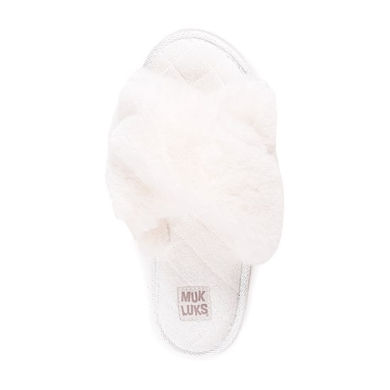 Muk Luks Perley Criss Cross Womens Memory Foam Slip-On Slippers
