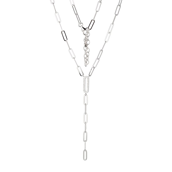 Paris 1901 By Charles Garnier Womens White Cubic Zirconia Sterling Silver 18 Inch Y Necklace