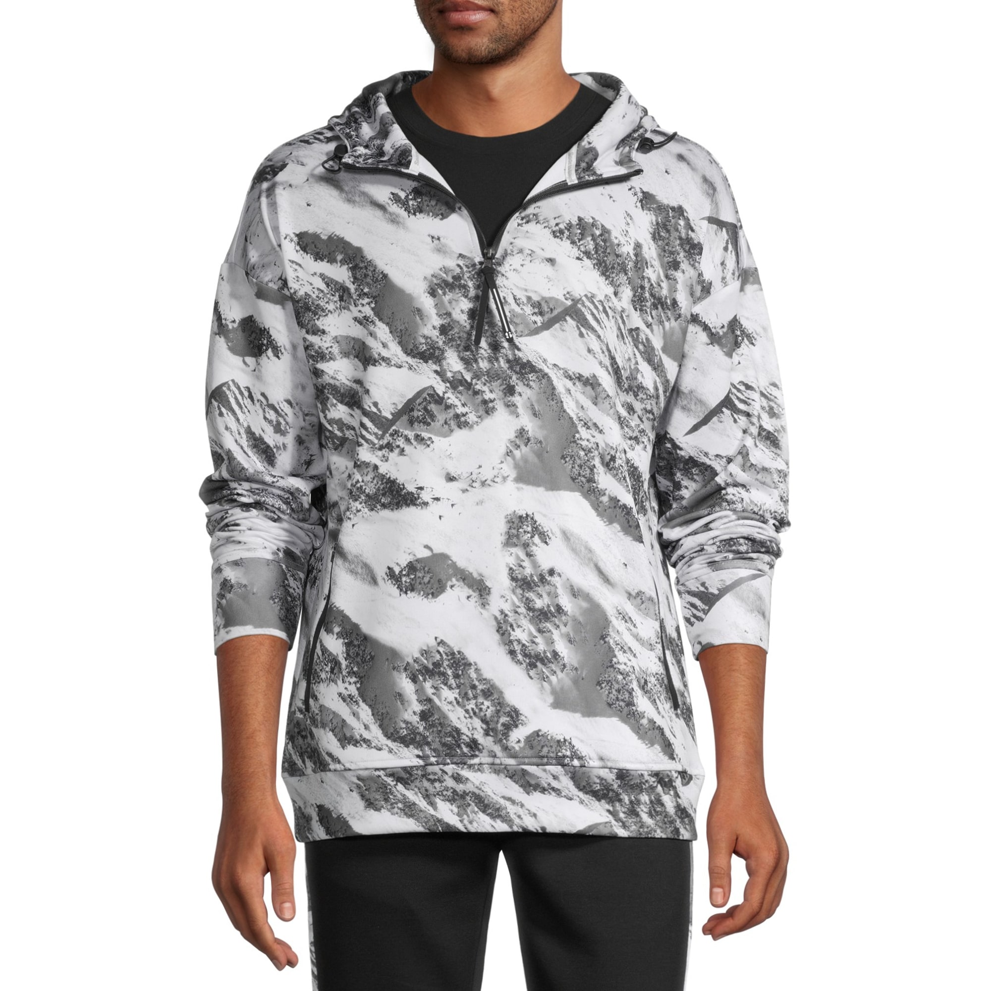 Sports Illustrated Mens Hooded Long Sleeve Quarter-Zip Pullover