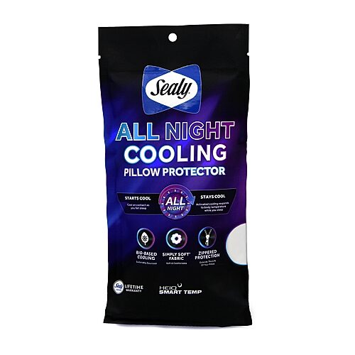 Sealy All Night Cooling Pillow Protector, King - White