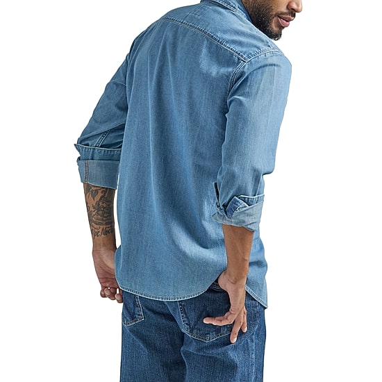 Wrangler® Mens Regular Fit Long Sleeve Button-Down Shirt