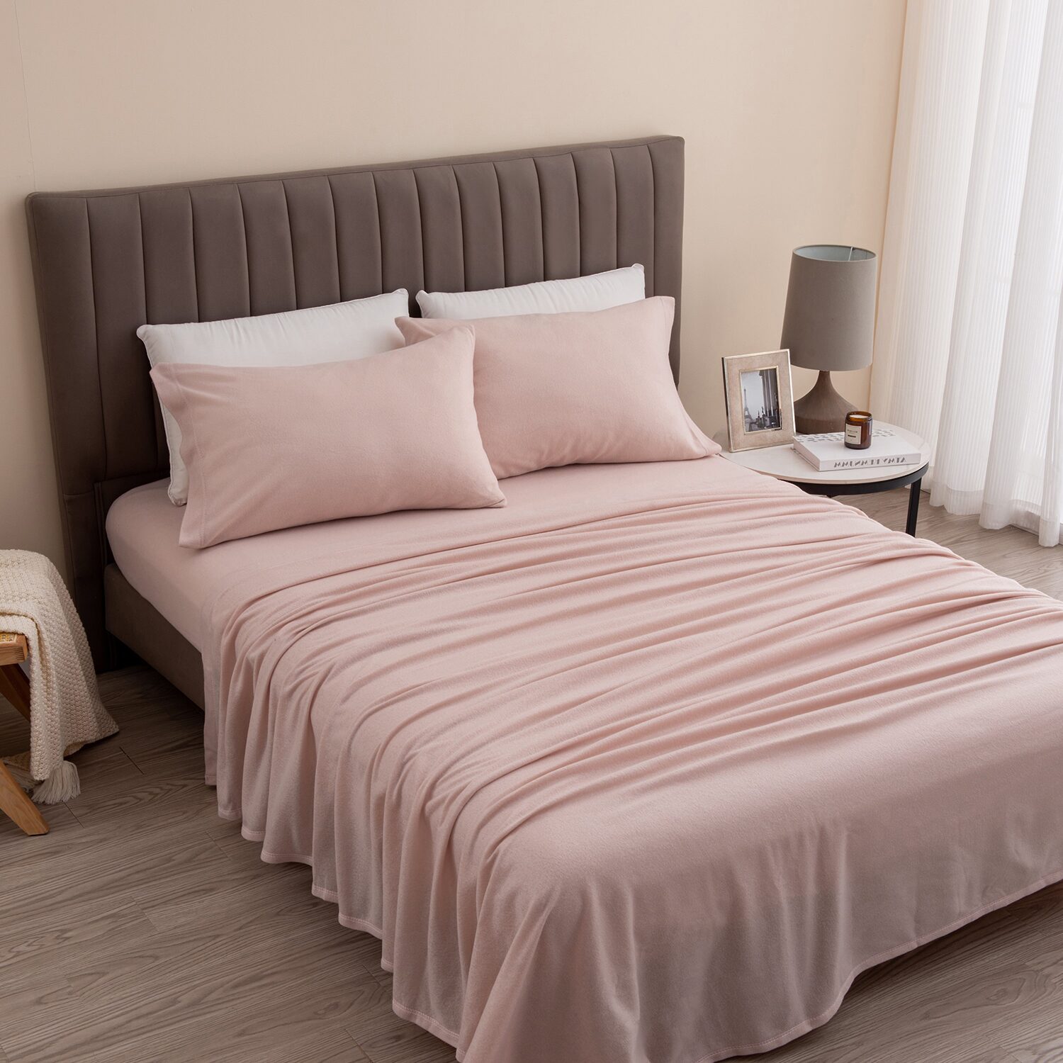 Linery Soft Plush Fleece Warm Cozy Wrinkle Resistant Sheet Set