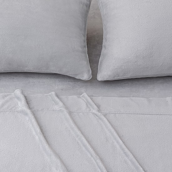 Linery Solid Velvet Plush Fleece Wrinkle Resistant Sheet Set
