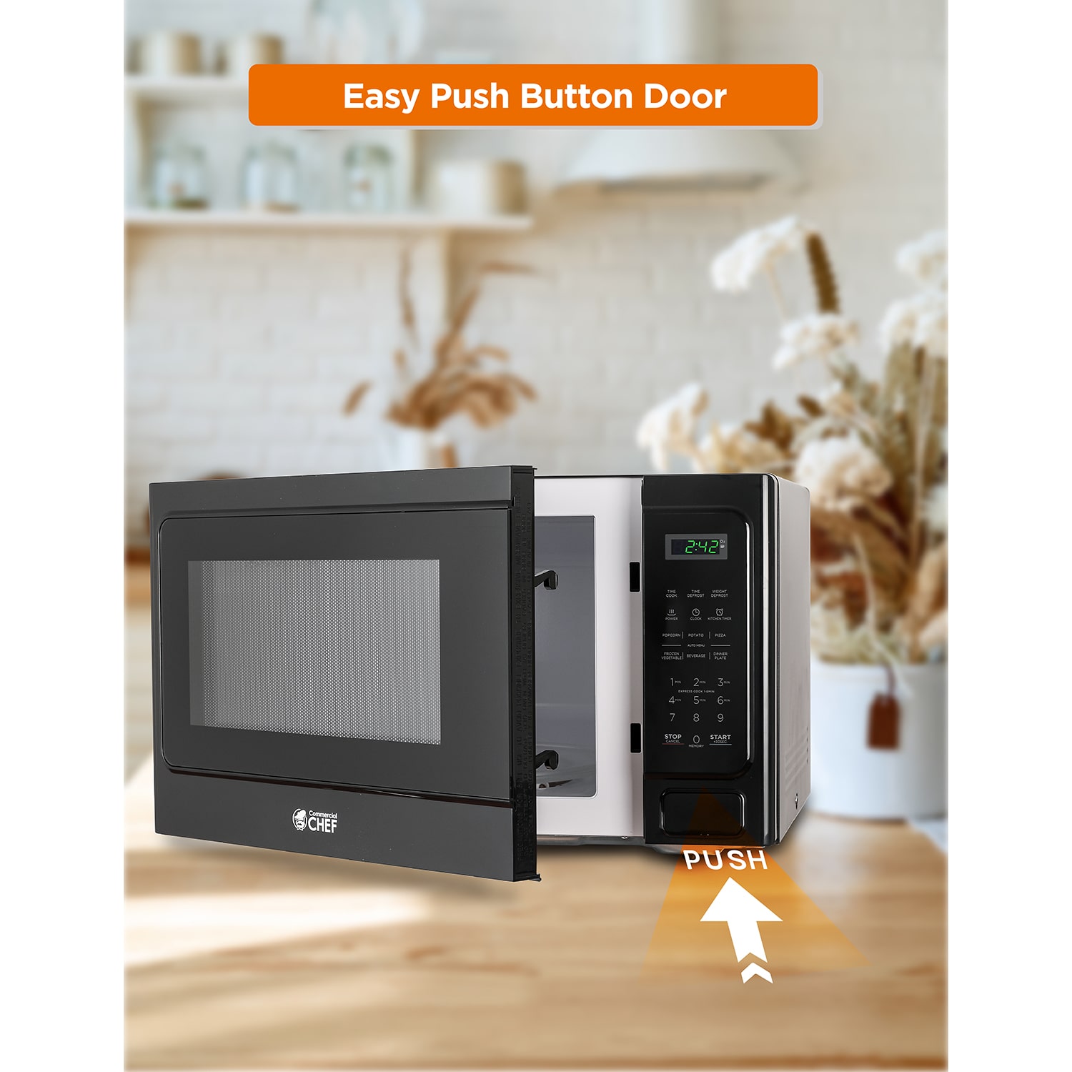 COMMERCIAL CHEF 1.3 Cu. Ft. Countertop Microwave with Digital Display Microwave & 10 Power Levels