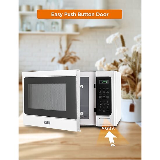 COMMERCIAL CHEF 1.3 Cu. Ft. Countertop Microwave with Digital Display White Microwave & 10 Power Levels