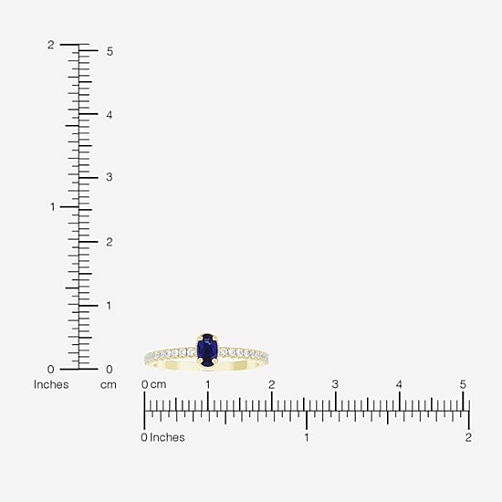 Womens Lab Created or Genuine Gemstone 14K Gold Over Silver Oval Side Stone Stack Band